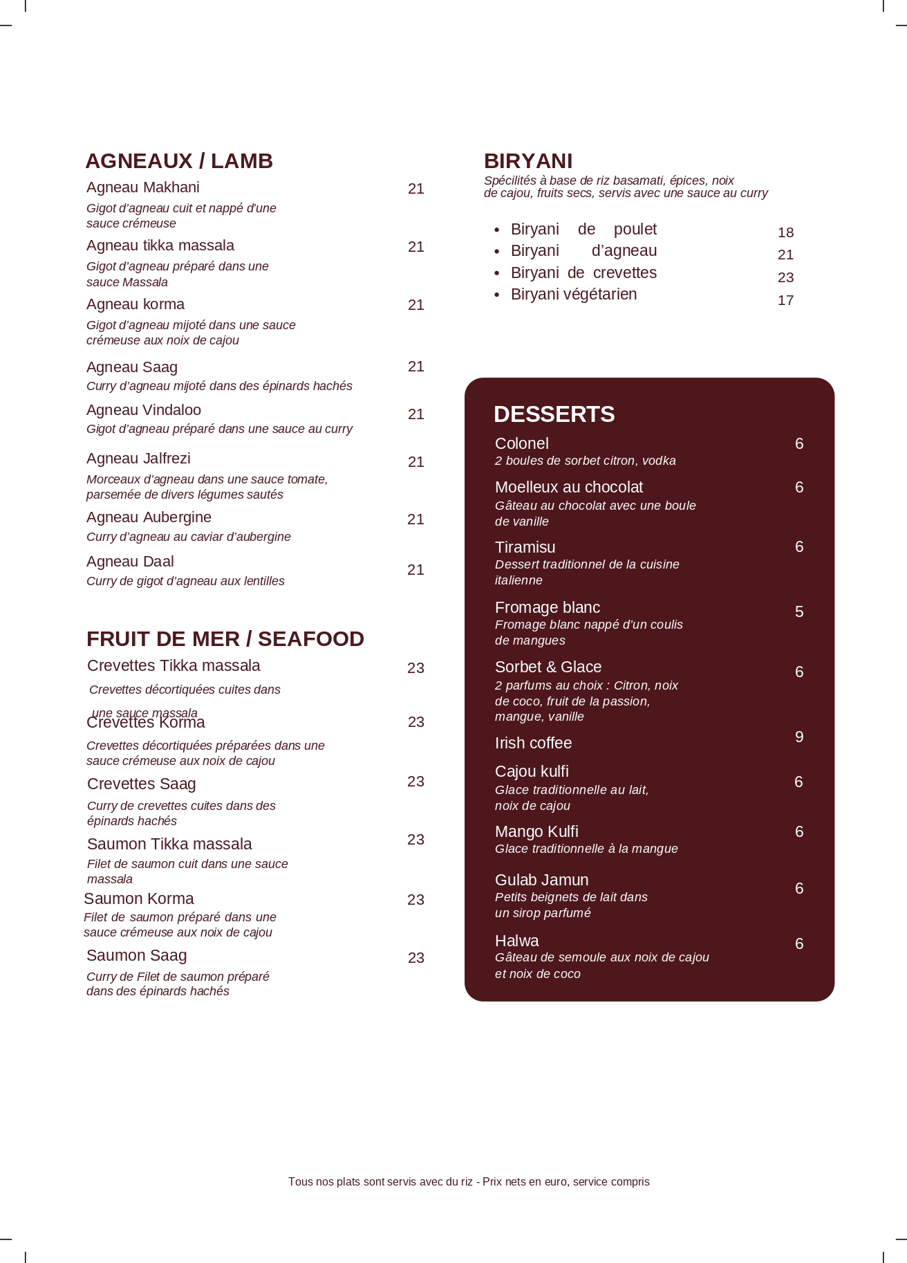 Menu Page 3